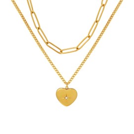 18K GOLD PLATED  "HEART" NECKLACE, INTENSITY