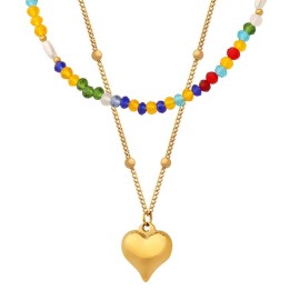 18K gold plated "Heart" necklace, Intensity