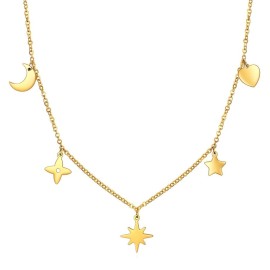 18K GOLD PLATED  "STAR" NECKLACE, INTENSITY